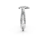 White gold Pear Halo Split Shank Diamond Ring with Pavé Setting_27