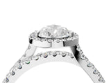 White gold Pear Halo Split Shank Diamond Ring with Pavé Setting_30