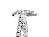 White gold Pear Halo Split Shank Diamond Ring with Pavé Setting_32
