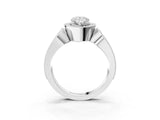 White gold Pear Halo Split Shank Milgrain Diamond Ring_21