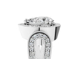 White gold Pear Halo Split Shank Milgrain Diamond Ring_23