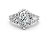 White gold Pear Halo Split Shank Pave Diamond Ring with Four-Prong Setting_47