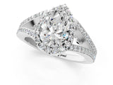 White gold Pear Halo Split Shank Pave Diamond Ring with Four-Prong Setting_48