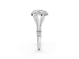 White gold Pear Halo Split Shank Pave Diamond Ring with Four-Prong Setting_50