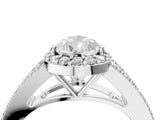 White gold Pear Halo Split Shank Pave Diamond Ring with Four-Prong Setting_52