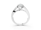 White gold Pear Halo Split Shank Pave Diamond Ring with Four-Prong Setting_52