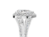 White gold Pear Halo Split Shank Pave Diamond Ring with Four-Prong Setting_54