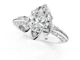 White gold Pear Halo Split Shank Pave Diamond Ring with Petal Prong Setting_21
