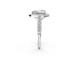 White gold Pear Halo Twist Band Solitaire Ring with Six-Prong Setting_34