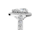 White gold Pear Halo Twist Band Solitaire Ring with Six-Prong Setting_38