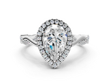 White gold Pear Halo Twist Band Solitaire Ring_19