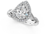 White gold Pear Halo Twist Band Solitaire Ring_21