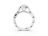 White gold Pear Halo Twist Band Solitaire Ring_23