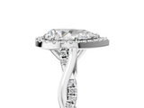 White gold Pear Halo Twist Band Solitaire Ring_24