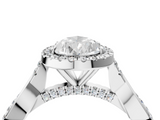 White gold Pear Halo Twist Band Solitaire Ring_24