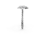White gold Pear Halo Twisted Band Four-Prong Diamond Ring_21