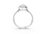 White gold Pear Halo Twisted Band Four-Prong Diamond Ring_22