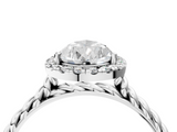 White gold Pear Halo Twisted Band Four-Prong Diamond Ring_23