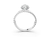 White gold Pear Halo Twisted Band Four-Prong Ring_35