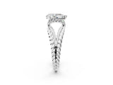 White gold Pear Halo Twisted Band Four-Prong Ring_39