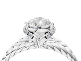 White gold Pear Halo Twisted Band Four-Prong Ring_41