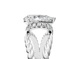 White gold Pear Halo Twisted Band Four-Prong Ring_42