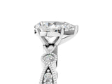 White gold Pear Milgrain Bezel Diamond Engagement Ring with Solitaire Prong Setting_200