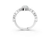 White gold Pear Milgrain Marquise Diamond Twist Band Ring_41