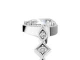 White gold Pear Milgrain Marquise Diamond Twist Band Ring_42