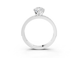 White gold Pear Milgrain Pave Diamond Engagement Ring with Four-Prong Setting_179