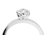 White gold Pear Milgrain Pave Diamond Engagement Ring with Four-Prong Setting_186