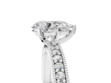 White gold Pear Milgrain Pave Diamond Engagement Ring with Four-Prong Setting_187