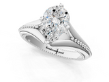 White gold Pear Solitaire Beaded Band Six-Prong Setting_1