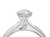 White gold Pear Solitaire Beaded Band Six-Prong Setting_4