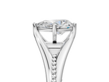 White gold Pear Solitaire Beaded Band Six-Prong Setting_9