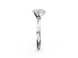 White gold Pear Solitaire Beaded Band with Four-Prong Setting_89