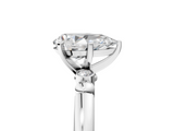 White gold Pear Solitaire Beaded Band with Four-Prong Setting_92