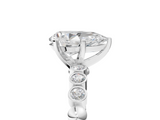 White gold Pear Solitaire Bezel Accent Diamond Engagement Ring with Beaded Band and Four-Prong Setting_53