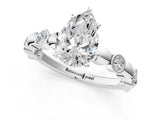 White gold Pear Solitaire Bezel-Set Diamond Ring with Beaded Band and Four-Prong Setting_53