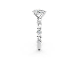 White gold Pear Solitaire Bezel-Set Diamond Ring with Beaded Band and Four-Prong Setting_54