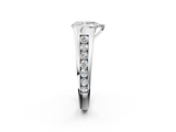 White gold Pear Solitaire Bezel-Set Diamond Ring with Channel-Set Band_60