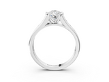 White gold Pear Solitaire Bezel-Set Diamond Ring with Channel-Set Band_61