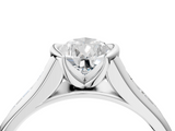 White gold Pear Solitaire Bezel-Set Diamond Ring with Channel-Set Band_62
