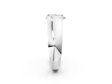White gold Pear Solitaire Bezel Set Diamond Ring with Wide Band_5
