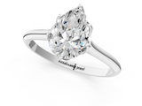 White gold Pear Solitaire Cathedral Diamond Ring with Six-Prong Setting_24