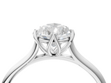 White gold Pear Solitaire Cathedral Diamond Ring with Six-Prong Setting_27