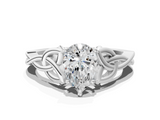 White gold Pear Solitaire Celtic Knot Engagement Ring with Four-Prong Setting_68
