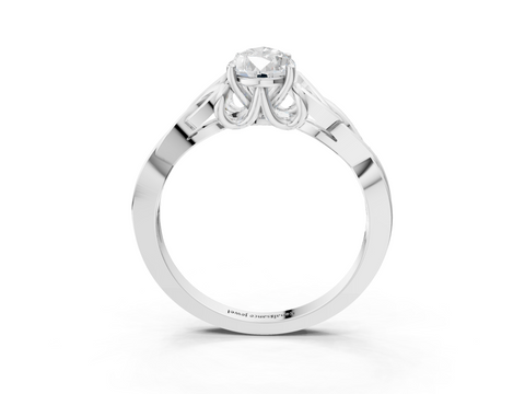 White gold Pear Solitaire Celtic Knot Engagement Ring with Four-Prong Setting_71
