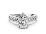 White gold Pear Solitaire Channel-Set Diamond Engagement Ring with Four-Prong Setting_26