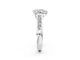 White gold Pear Solitaire Channel-Set Diamond Engagement Ring with Four-Prong Setting_28